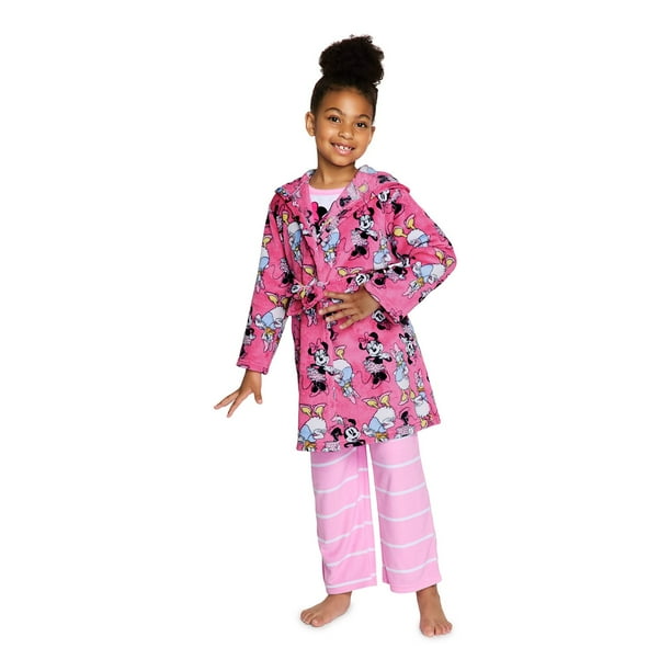 Disney Minnie 3-Pc Super Soft & Cozy Hooded Robe & Pajama Set