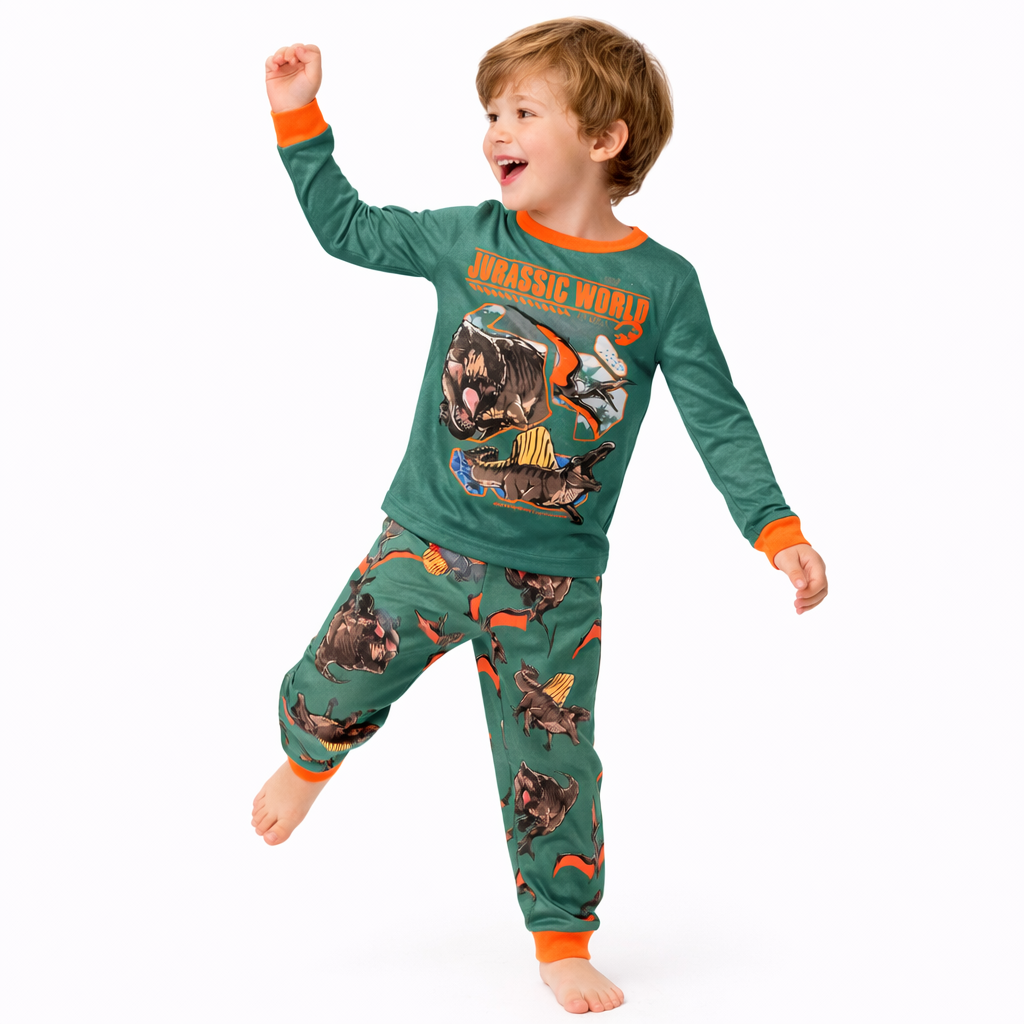 Jurassic World Kids Pajamas - Green and Orange