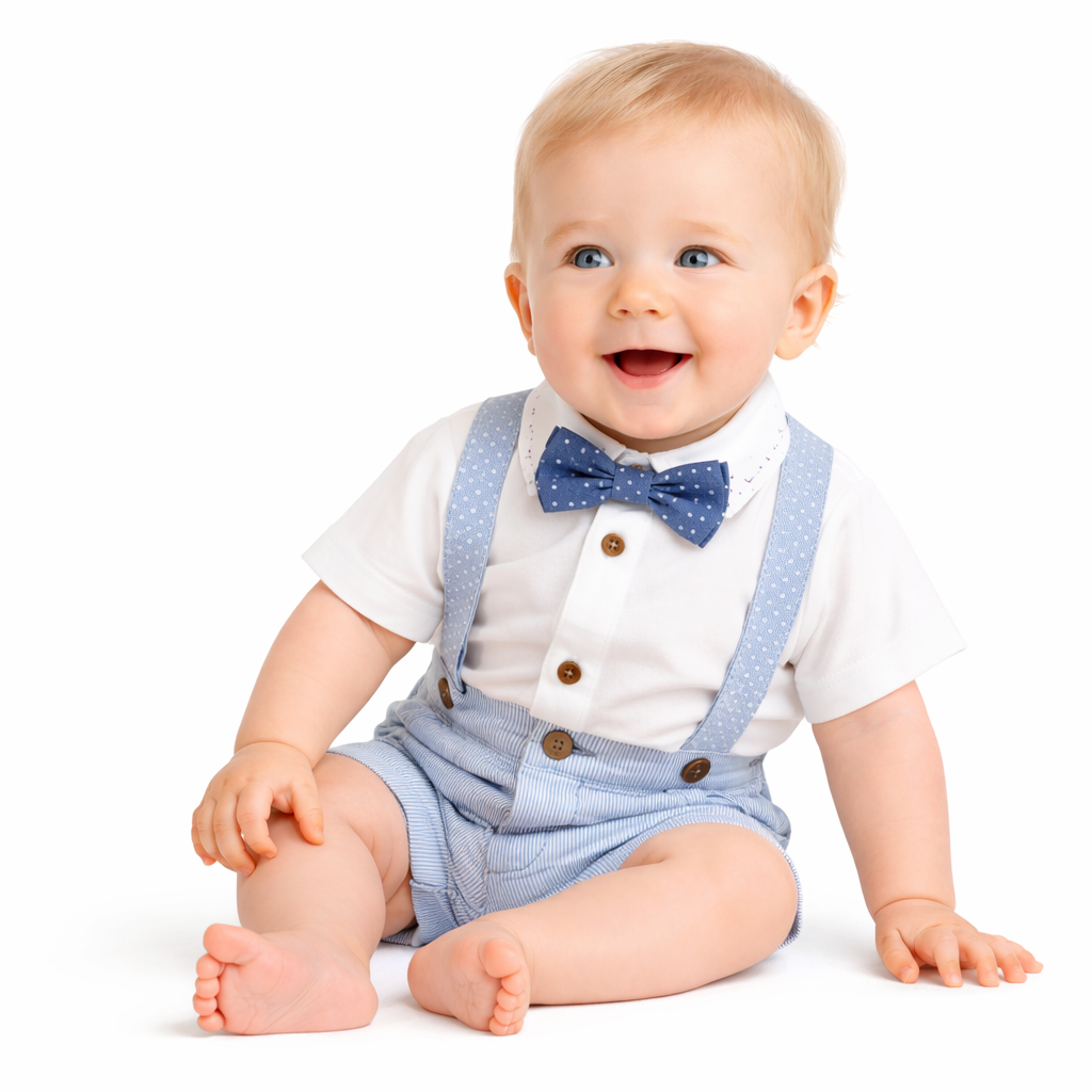 Carter's 3pc Baby Striped Suspender Shortalls Top & Bottom Set -