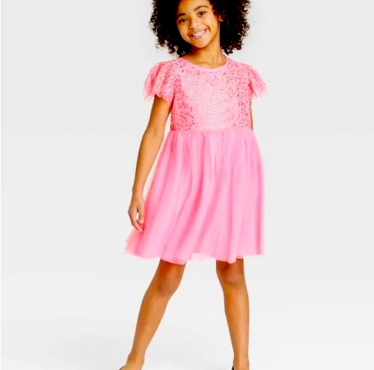 Girl Pink Sparkle Kids Dress Cat & Jack