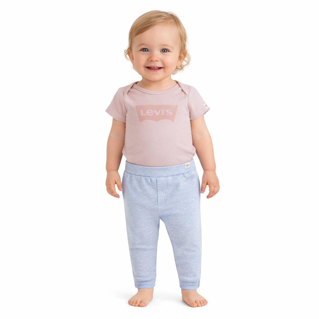 Levi's Baby Girls Batwing Bodysuit and Joggers Pant Set - Peachskin