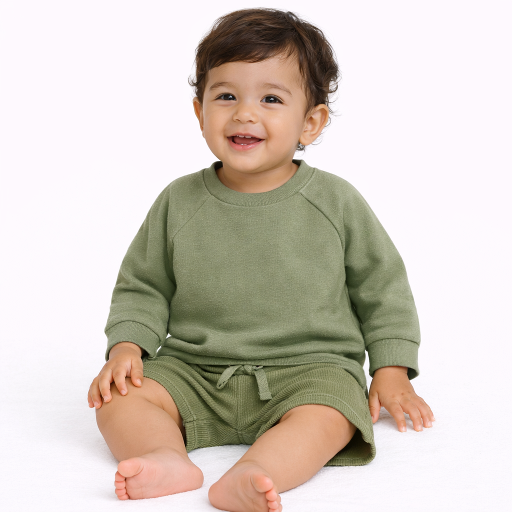Baby Waffle Sweatshirt & Shorts Set - Cat & Jack Green 12M