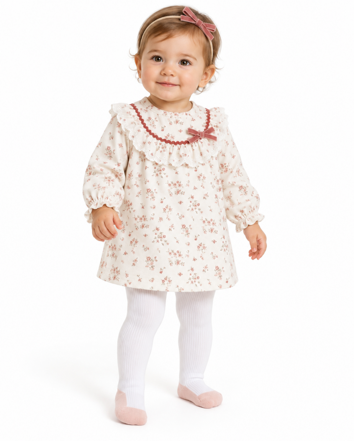Shabby chic Floral Baby girl Outfit Set 3pc 3-6M