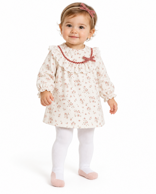 Shabby chic Floral Baby girl Outfit Set 3pc 3-6M