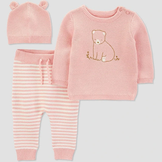Carters Just One You Baby Girls Bear Top & Bottom Set