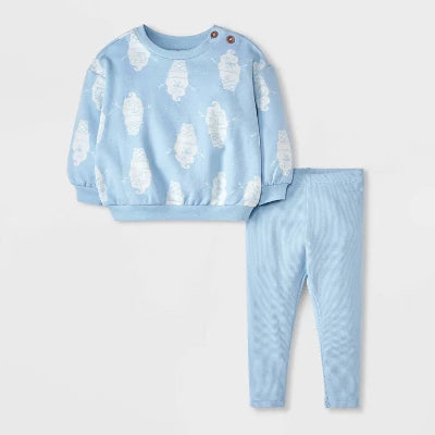 Baby Girls' Snowman Cone Fleece Sweatshirt & Ribbed Leggings Set