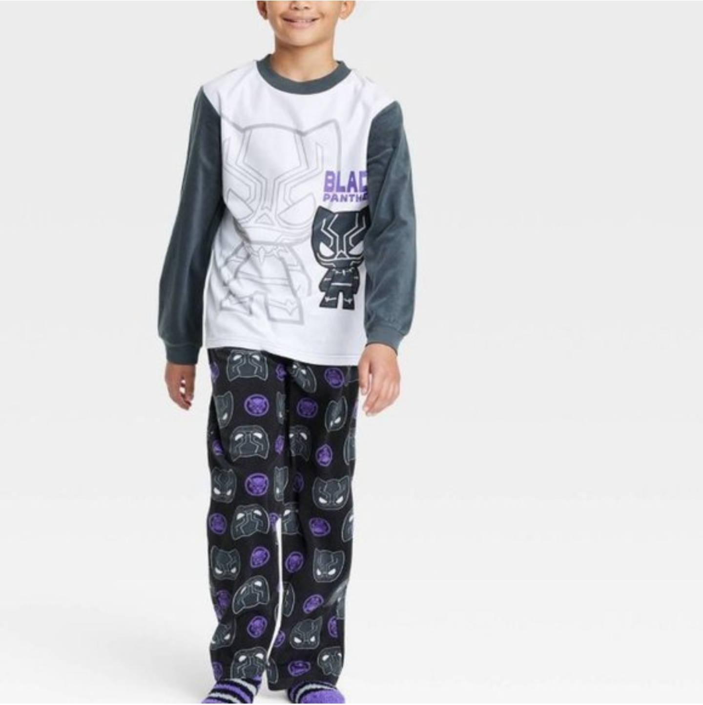 Marvel boys Black Panther Pajama 2pc Set - Gray XS