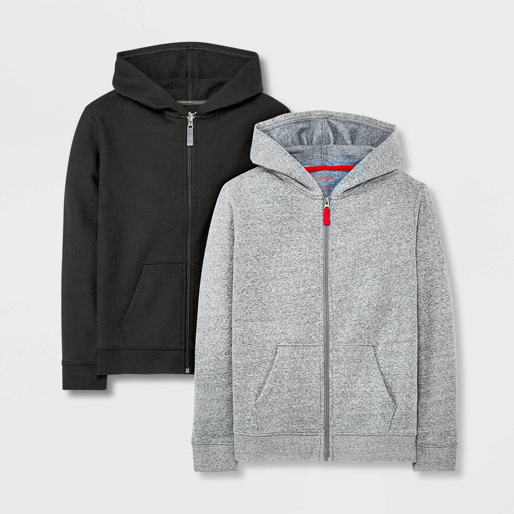 Cat & Jack Boys' Fleece Zip-up Hoodies, M 2pack