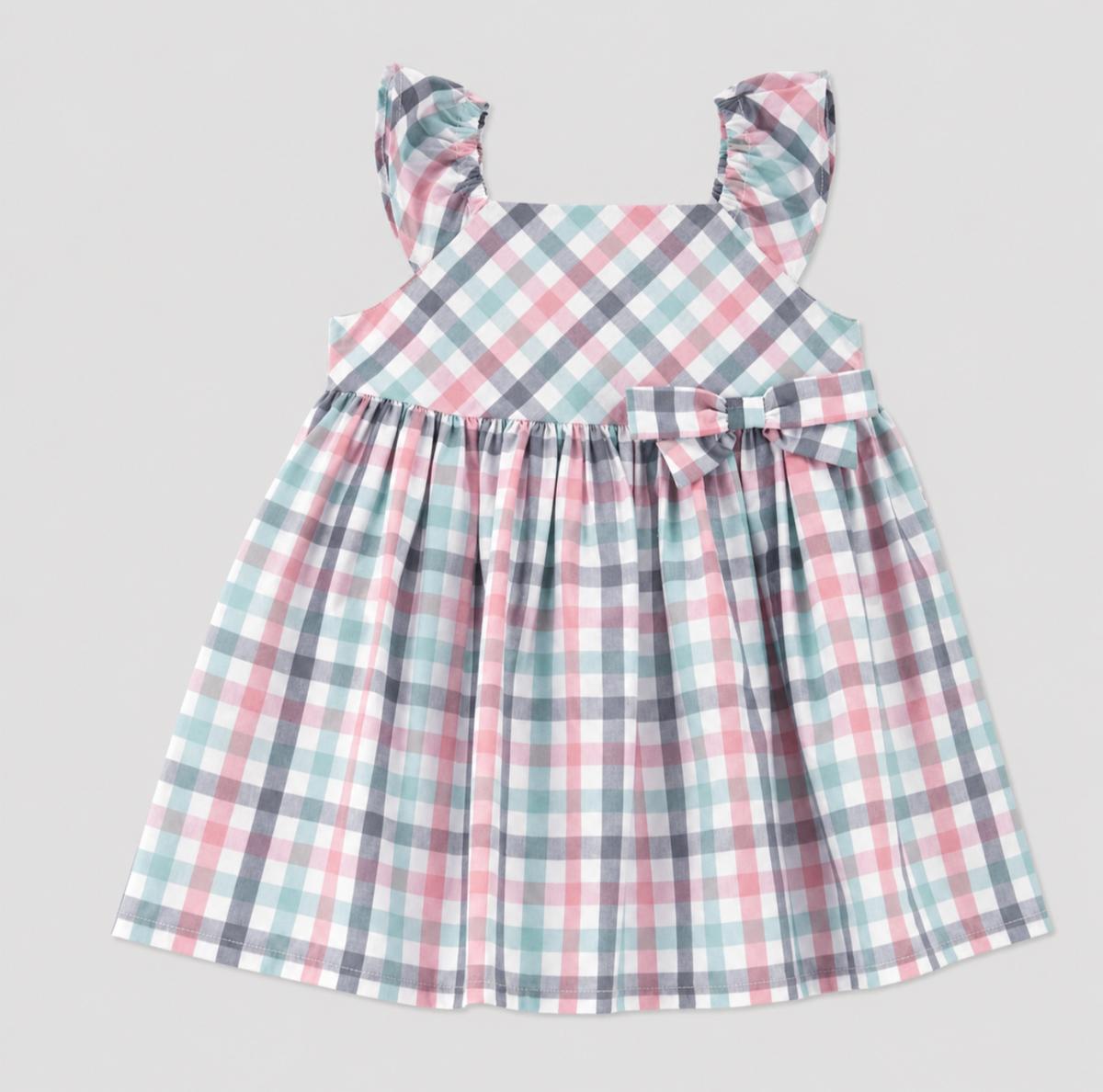 Carter's Toddler Girls' Plaid Dress 5T - Pink/Blue, Flutter Sleeve
