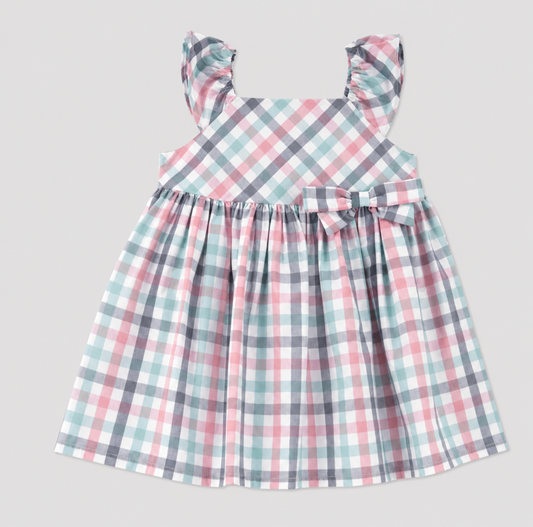 Carter's Toddler Girls' Plaid Dress 5T - Pink/Blue, Flutter Sleeve