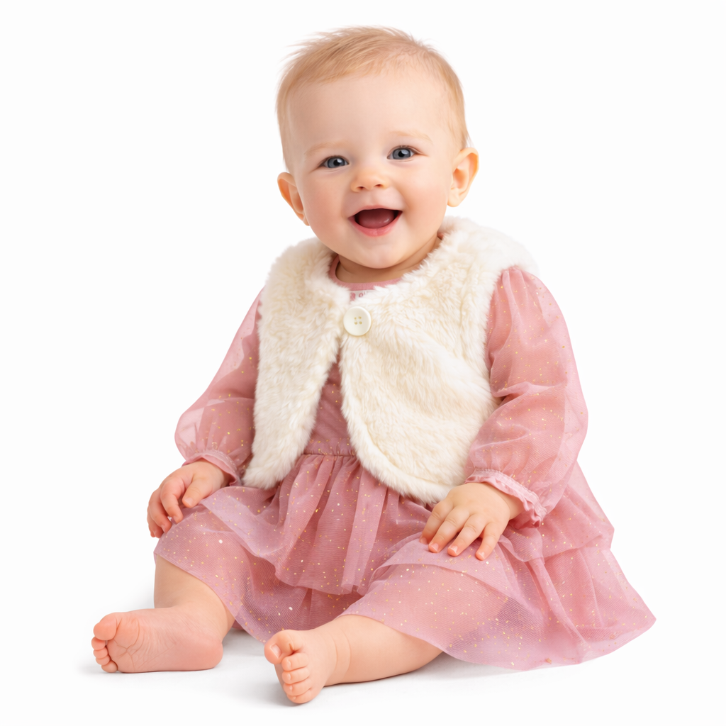 Carter's Baby Pink Dress with Vest 0-3M