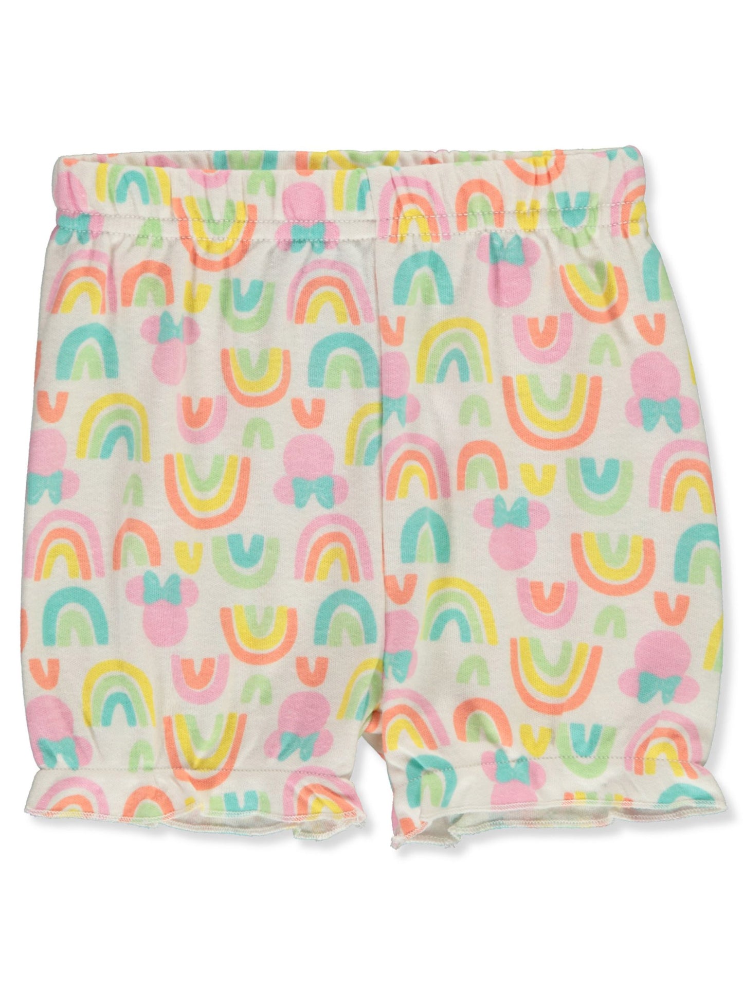 Disney Pink Minnie Mouse Baby Onesie and Rainbow Pants Set