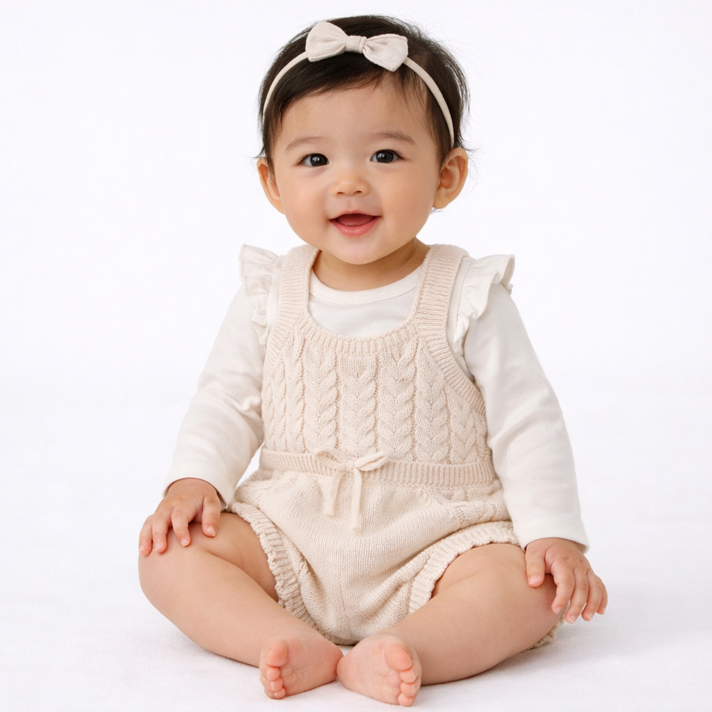 Baby Girls' Sweater Romper - Cat & Jack Cream