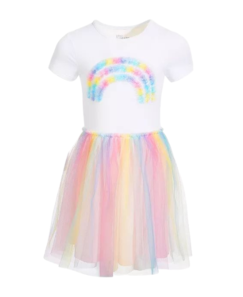 Epic Threads Toddler Girls Rainbow Tulle Dress - Bright White