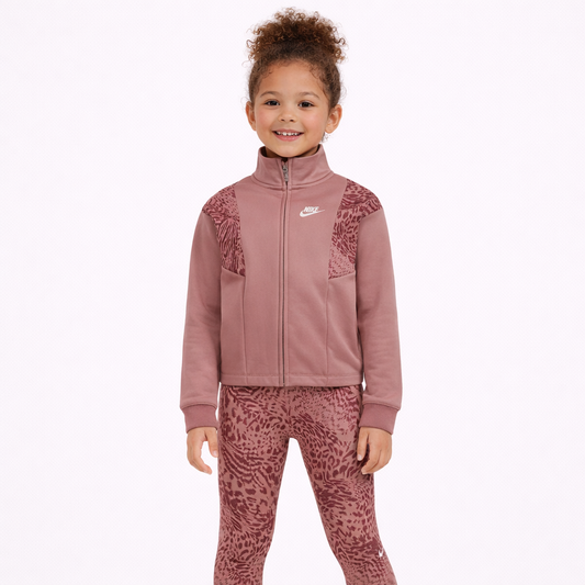 Nike Little Girls Home Swoosh Track Jacket and Leggings, 2 Piece Set - Red Stardust