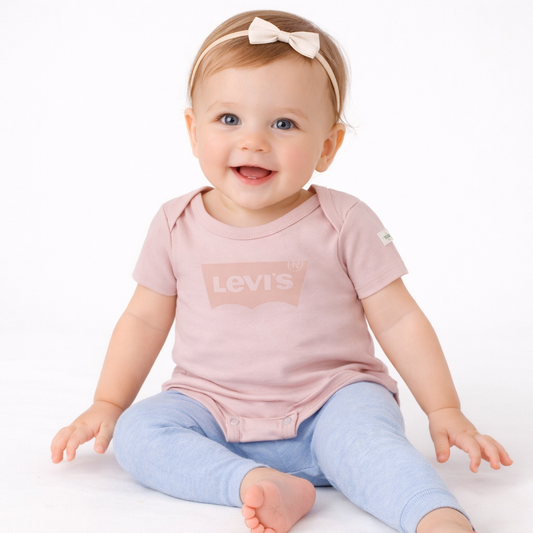 Levi's Baby Girls Batwing Bodysuit and Joggers Pant Set - Peachskin