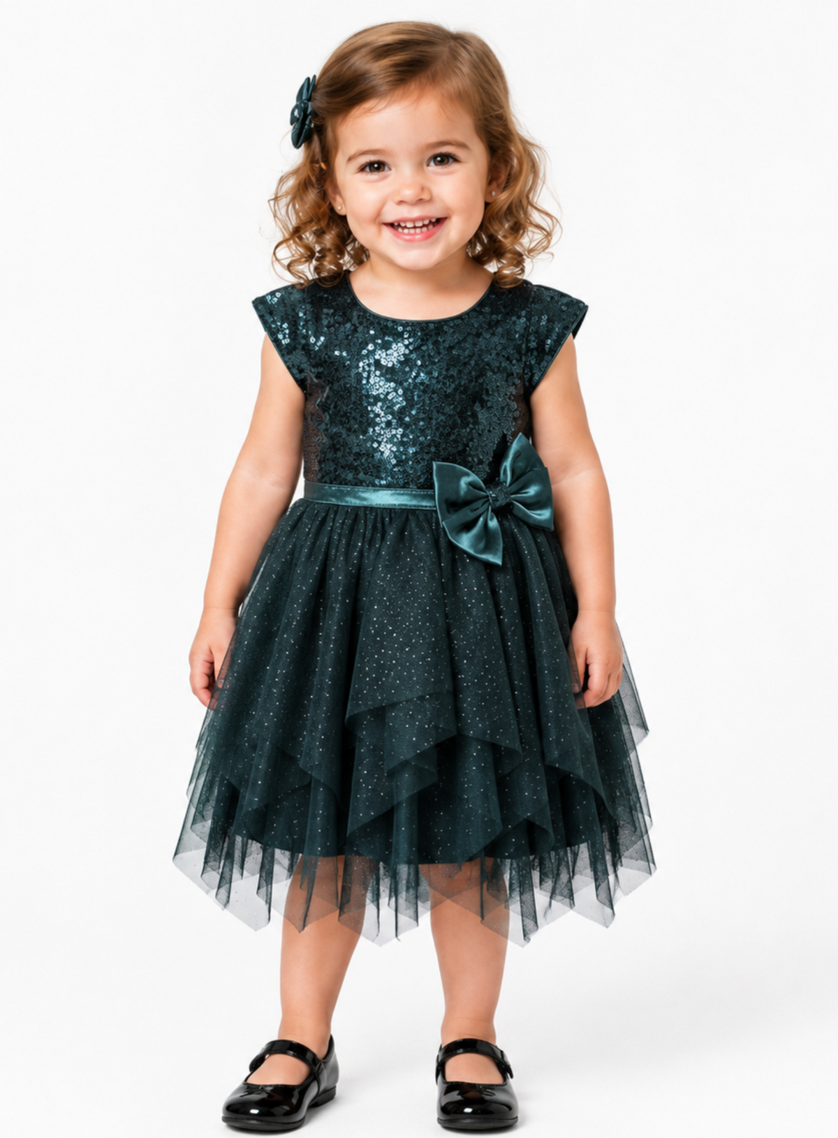 Jona Michelle Emerald Green Formal Dress, Size 2T girl