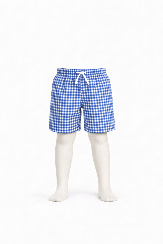 Toddler Boys' Gingham Trunk - Cat & Jack™ Blue 4T