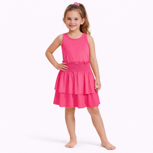 Epic Threads Big Girls Solid Smocked Dress - Pink Lightening