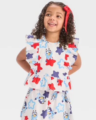 Toddler Girls' 2pc Bluey Tank Top and  skirt Skort Set