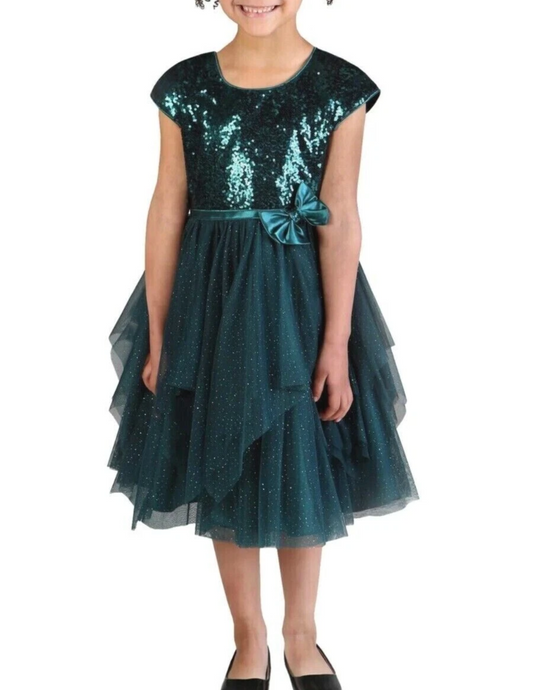 Sparkling Teal Kids Dress