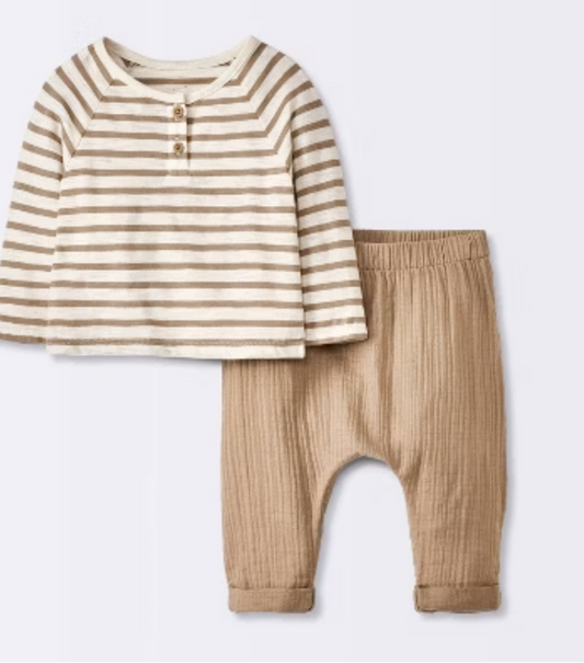 Baby Boys' Striped Jersey T-Shirt & Pants Set - Cloud Island