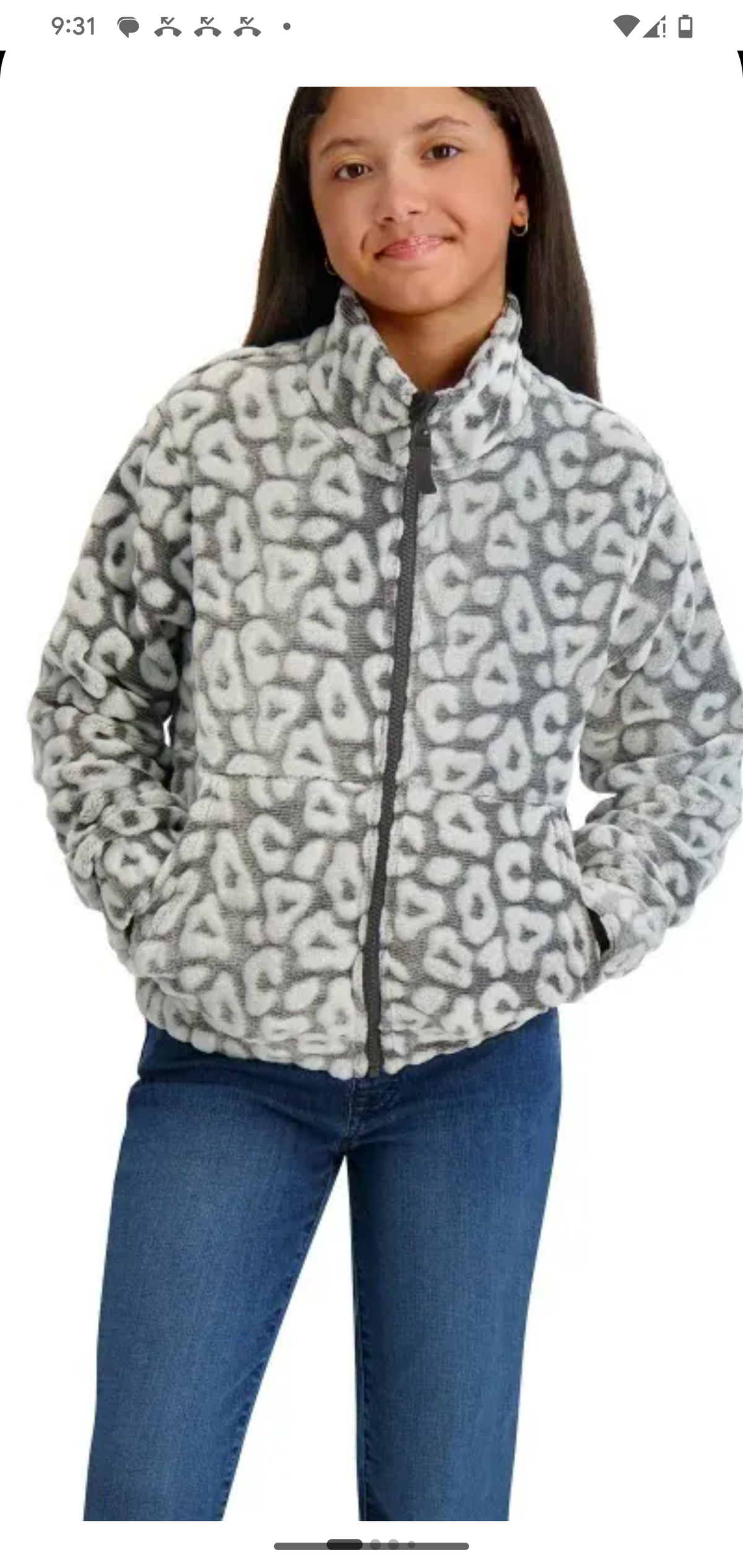 Pacifictrail Gray Leopard Fleece Jacket girl 
L