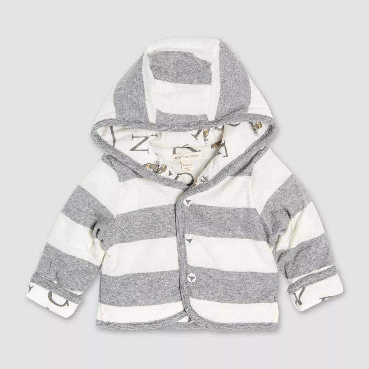 Burt's Bees Baby Bee Reversible Organic Cotton Puffer Jacket - Gray