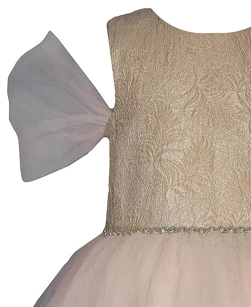 Bonnie Jean Little Girls Mesh Ballerina Party Dress - Taupe