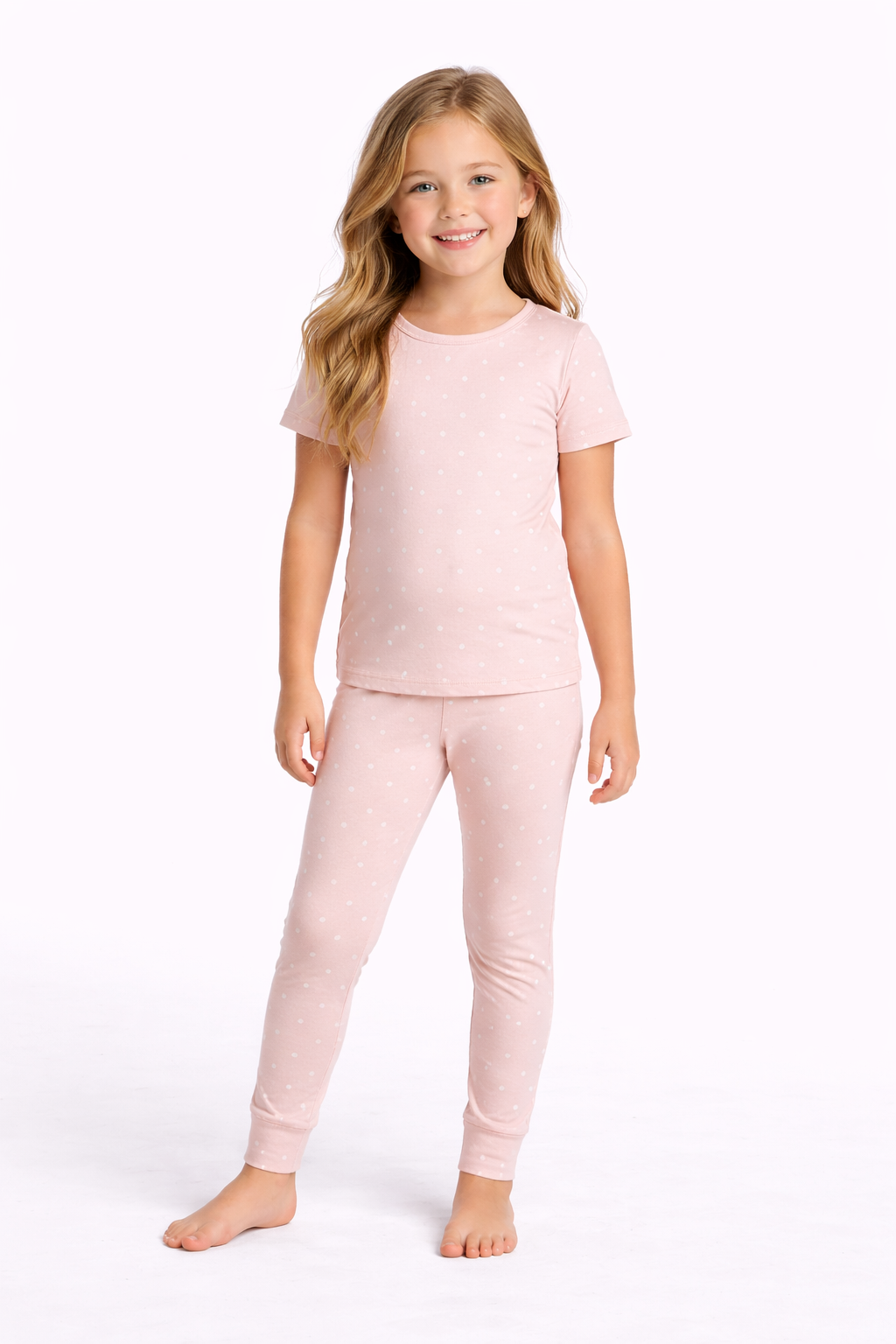 Toddler Girls' 2pc Hearts Smooth Jersey Snug Fit Pajama Set - Cloud Island Pink 5T: Recycled Polyester, Short Sleeve, Ankle Length