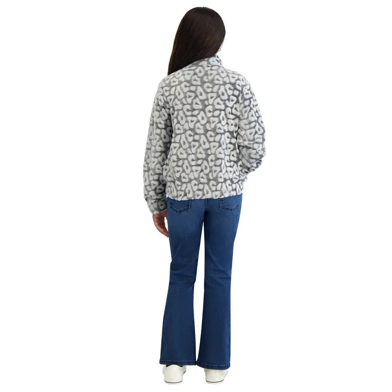 Pacifictrail Gray Leopard Fleece Jacket girl 
L