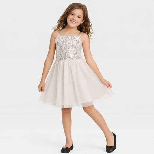 Sparkling Silver Kids Dress Cat & Jack