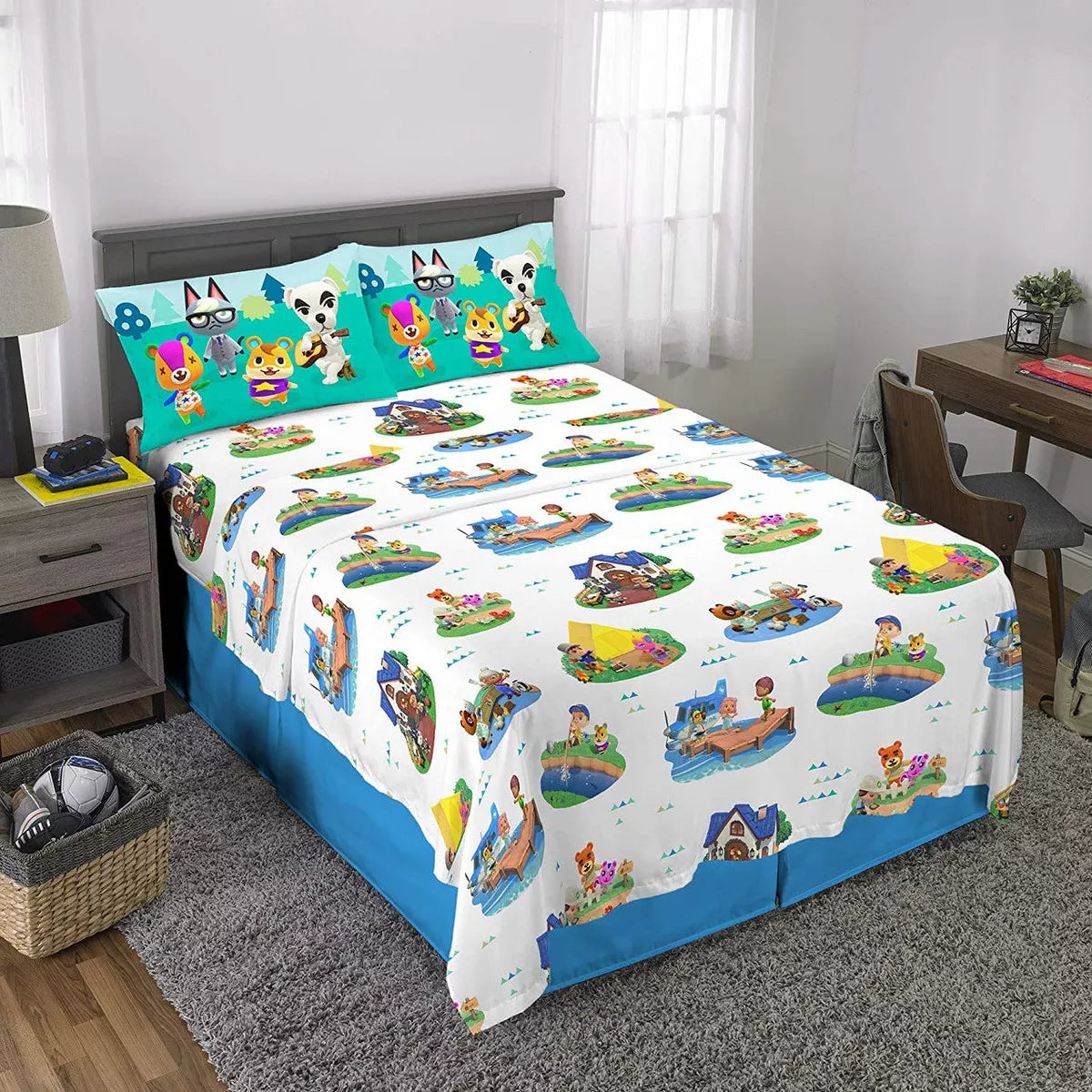 Franco Animal Crossing Gone Camping Full Sheet Set 4 Piece boys