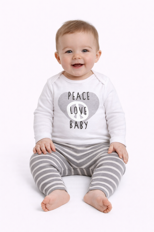 Hanes Ultimate Baby Boy Ultimate Flexy 2-Piece set Pants with Long Sleeve Crew Tee