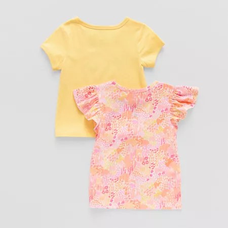 Okie Dokie Toddler & Little Girls Round Neck Short Sleeve Regular Fit 2-pc.