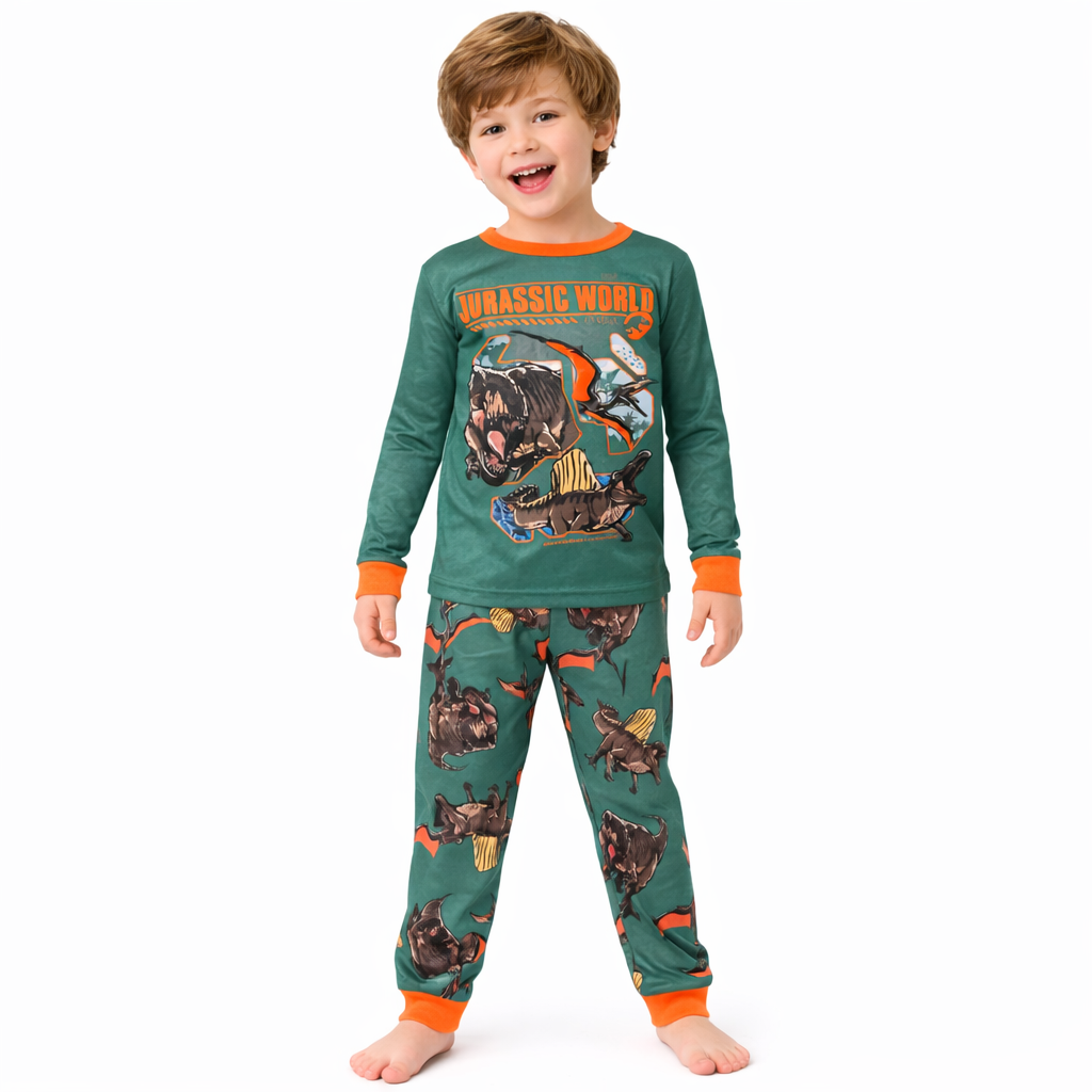 Jurassic World Kids Pajamas - Green and Orange