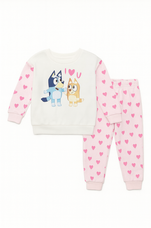 Bluey Kids Pink Heart Pajamas
