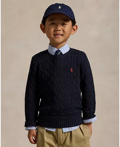 Polo Ralph Lauren Kids' Navy Cable-Knit Sweater