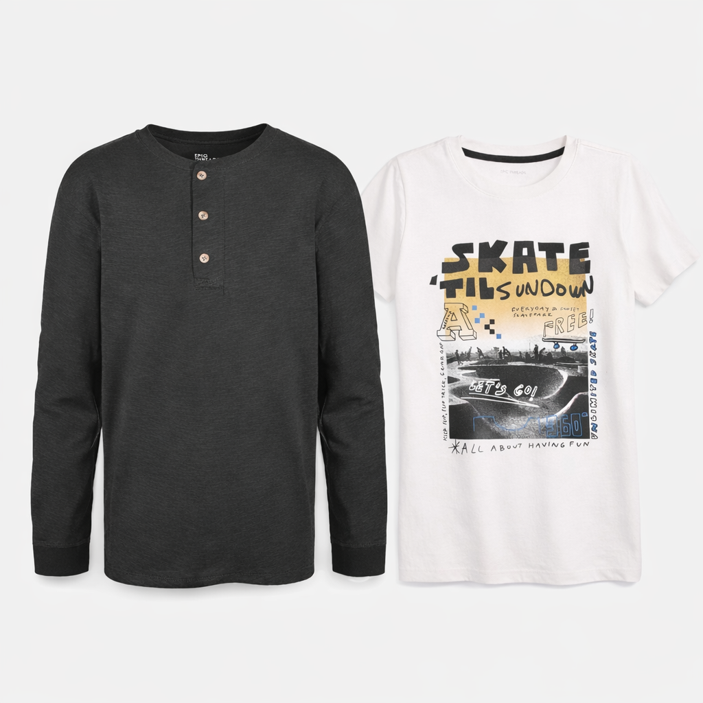 Epic Threads Kids Black and White Graphic T-Shirts Set