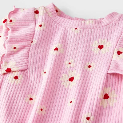 Baby Girls' Floral Ribbed Top & Bottom Set - Cat & Jack