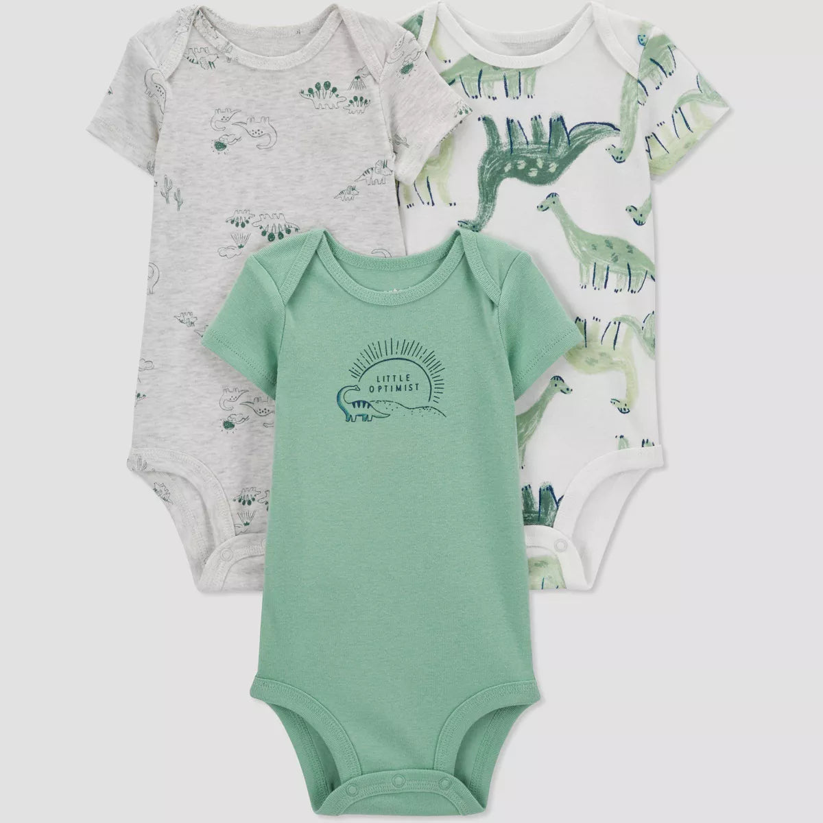 Carter's Dinosaur Print Kids Set - Green, Gray, White